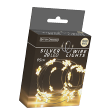 Zilverdraad met ster 20 LED warm wit